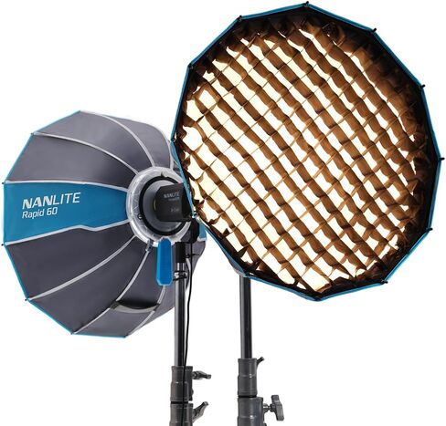 NANLITE Rapid SB-FM-RP60 23.62 بوصة/60 سم صندوق ناعم مكافئ، صناديق ناعمة سريعة الفك لتركيب FM لتركيبات Nanlite Forza وFC وFS وغيرها من مصابيح تثبيت FM in Saudi Arabia