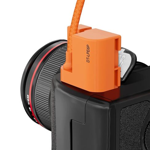 ZGCINE PD-LPE6P USB-C PD to LPE6P Dummy Battery Cable for Canon R5 II, R6, R5 C,5D Mark II-IV,7D,80D,90D,XC10/15 | 60cm Length, Braided Wire | No Pop-Up in Saudi Arabia