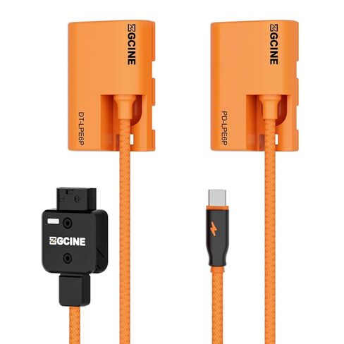 ZGCINE PD-LPE6P USB-C PD to LPE6P Dummy Battery Cable for Canon R5 II, R6, R5 C,5D Mark II-IV,7D,80D,90D,XC10/15 | 60cm Length, Braided Wire | No Pop-Up in Saudi Arabia