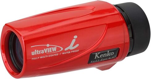 Kenko 320020 Ultra View I 8x21FMC 8x 21 ملم عيار مقاوم للماء بالكامل ومتعدد الطلاء باللون الأحمر أحادي العين in Saudi Arabia