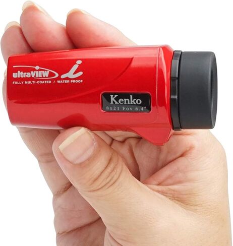 Kenko 320020 Ultra View I 8x21FMC 8x 21 ملم عيار مقاوم للماء بالكامل ومتعدد الطلاء باللون الأحمر أحادي العين in Saudi Arabia