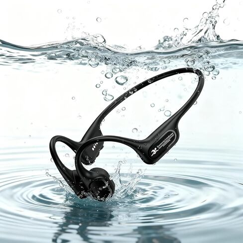 سماعات السباحة IP68 مقاومة للماء ، سماعات رأس الأذن المفتوحة بوتوث 5.4 مع مشغل MP3 32 جيجابايت ، راحة آمنة تحت الماء لركض لركض للياقة البدنية Surfaudio (أسود) in Kuwait