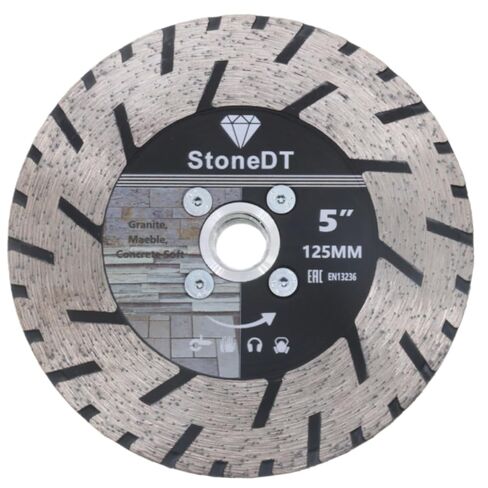 5 Inch Granite Cutting Blades Turbo Rim Diamond Cutting Disc, Saw Blades Two-in-One Design with 5/8"-11 Flange for Cutting or Grinding Granite Marble Concrete Brick in Kuwait