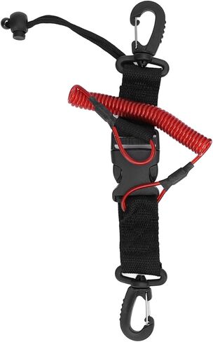 Scuba Diving Lanyard Stainless Steel Coiled Quick Release Buckle for Camera Light Red Diving Underwater Photography Mountaineering in Saudi Arabia