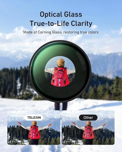 طقم فلتر TELESIN لمرشحات Insta 360 Go Ultra - CPL + ND 8/ND16/ND32 | التعرض المتوازن | مكافحة انعكاس | زجاج مطلي متعدد الطبقات | انتقال عالية | هيكل من الألومنيوم | مع صندوق تخزين in Kuwait