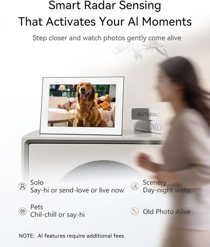 إطار AI Magic Frame، إطار صورة رقمي مقاس 10.1 بوصة مع حركة صور AI، إطار صور WiFi عالي الدقة 1080 بكسل يعمل باللمس، صور قديمة حية، تخزين سحابي غير محدود ومجاني، هدية من القلب للعائلة والأحباء in Kuwait