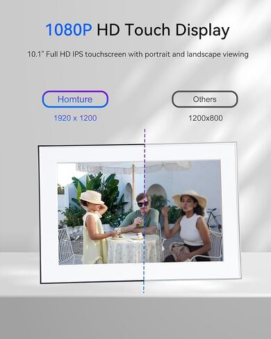 إطار AI Magic Frame، إطار صورة رقمي مقاس 10.1 بوصة مع حركة صور AI، إطار صور WiFi عالي الدقة 1080 بكسل يعمل باللمس، صور قديمة حية، تخزين سحابي غير محدود ومجاني، هدية من القلب للعائلة والأحباء in Kuwait
