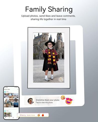 إطار AI Magic Frame، إطار صورة رقمي مقاس 10.1 بوصة مع حركة صور AI، إطار صور WiFi عالي الدقة 1080 بكسل يعمل باللمس، صور قديمة حية، تخزين سحابي غير محدود ومجاني، هدية من القلب للعائلة والأحباء in Kuwait