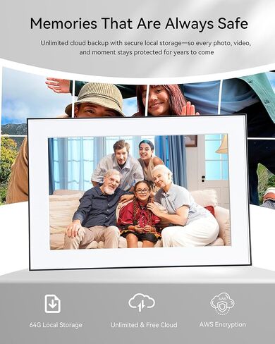 إطار AI Magic Frame، إطار صورة رقمي مقاس 10.1 بوصة مع حركة صور AI، إطار صور WiFi عالي الدقة 1080 بكسل يعمل باللمس، صور قديمة حية، تخزين سحابي غير محدود ومجاني، هدية من القلب للعائلة والأحباء in Kuwait