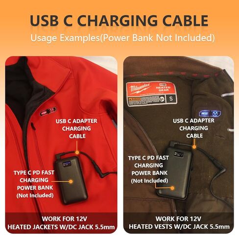 شاحن سترة ساخنة USB الجهد خطوة حتى قابس تيار مستمر لميلووكي، ديوالت، سناب أون، ميتابو، ريفين، كرافتسمان، AEG، ماكيتا (2، أسود) in Kuwait