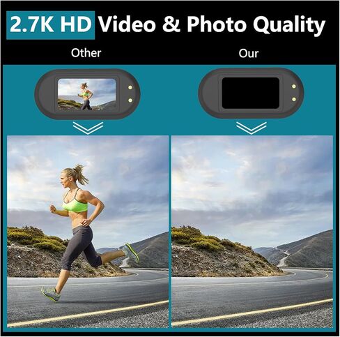 2.7K Mini Body Camera 64GB, Image Stabilization Wearable Action Body Cam, Thumb Hands Free Recording Bodycam with Magnetic Lanyard, Premium Portable Camcorder for Work/Travel/Pet Walking (Black) in Saudi Arabia