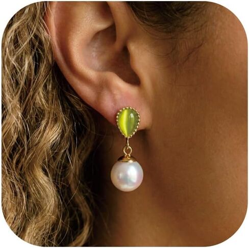 Gold Pearl Flower Statement Earrings for Women – 18K Gold Plated Chunky Floral Pearl Drop Dangle Earrings Elegant Sculptural Trendy Jewelry Gifts in Saudi Arabia