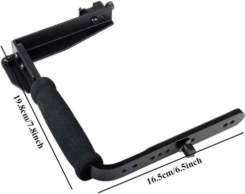 L-Shaped Handheld Camera Flashlight Bracket, Hot Shoe Camera Cage Rig, with 1/4 Tripod Screw Handheld Stabilizer, Adjustable Arm & Roll Bar for Sony for Nikon for Canon for Fujifilm DSLR Cameras in Saudi Arabia