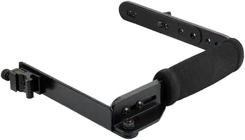 L-Shaped Handheld Camera Flashlight Bracket, Hot Shoe Camera Cage Rig, with 1/4 Tripod Screw Handheld Stabilizer, Adjustable Arm & Roll Bar for Sony for Nikon for Canon for Fujifilm DSLR Cameras in Saudi Arabia