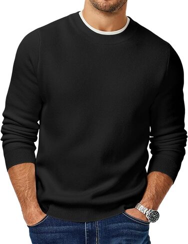 JMIERR الرجال 2025 الخريف الدافئ كنزة صوف سترة متماسكة الكلاسيكية Crewneck كم طويل سليم صالح لينة مريح الشتاء البلوزات in Saudi Arabia