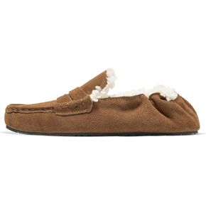 U-lite Moccasin Slippers for Women with Warm Wool Lining Indoor And Outdoor Fuzzy Shearling Slipper Suede Leather Winter Loafer Flats in Saudi Arabia