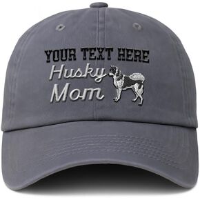 Vintage Washed Hat Siberian Mom Husky Dog Pet Embroidery Dad for Men & Women in Kuwait
