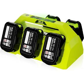 PCG006/P135 استبدال سريع بـ 6 منافذ لشاحن بطارية Ryobi 18 فولت PCG002 PCG004 PCG005 PCG008، متوافق مع بطاريات ليثيوم أيون Ryobi ONE+ 18 فولت P102-P109، PBP002-PBP1104 (لا تتضمن بطارية) in Kuwait