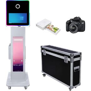 ماكينة كشك تصوير DSLR مقاس 15.6 بوصة مزودة بشاشة LCD تعمل باللمس وكاميرا محمولة كشك تصوير وحقيبة طيران لتعبئة حفلات الزفاف والمناسبات (كشك تصوير + طابعة) in Kuwait