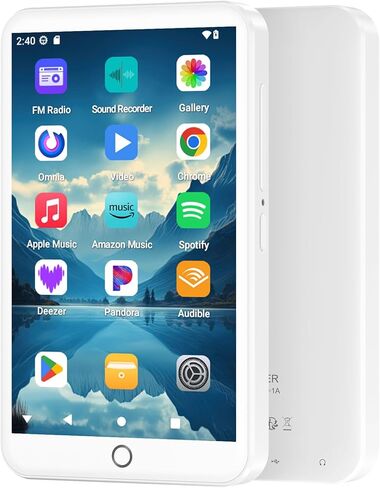 80GB MP3 Player with Bluetooth and WiFi, Android MP3 & MP4 Players with 4" Touchscreen and Speaker, 2000mAh Spotify Music Player with Spotify Kids, Audible, Amazon Music, Play Store (Blue) in Kuwait