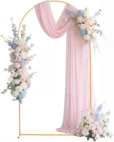 VEVOR Arch Backdrop Stand, Set of 3, 8/7.2/6.6 ft, Stable Structure, Easy Assembly, Gold Metal Arch Backdrop Stand for Wedding, Birthday Party, Graduation, Holiday Celebration, and Ceremony Decoration in Saudi Arabia