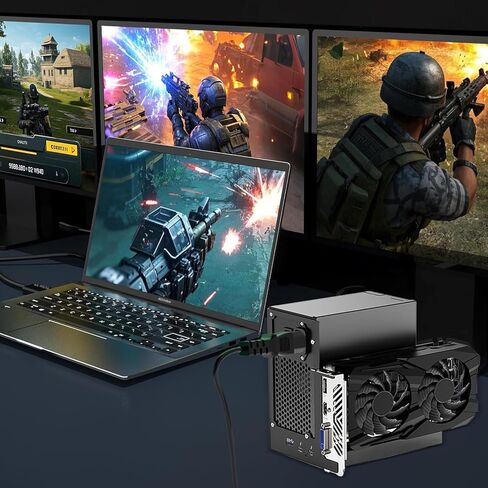 Aluminum External GPU Enclosure Compatible with Thunderbolt 3/4, USB4 Mini eGPU Dock Station Compatible with NVIDIA/AMD PCIe,Laptop Graphics Card Extension Bracket ATX Power Supply in Saudi Arabia