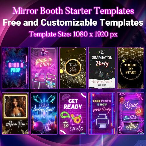 Magic Mirror Photo Booth, Mirror Photo Booth Machine with Interactive Touch Screen for Christmas Wedding Event Party (White Mirror Photo Booth, 65-43'') in Saudi Arabia