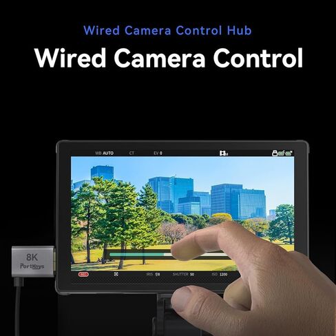 شاشة مراقبة ميدانية للكاميرا تعمل باللمس مقاس 5.4 بوصات من PortKeys LH5C، 800 شمعة مع مدخل HDMI ثلاثي الأبعاد LUT 4K، تحكم سلكي في الكاميرا بزاوية 360 درجة لأجهزة Sony وCanon وNikon وFujifilm وغيرها مع شاشة فيديو مع مظلة in Kuwait