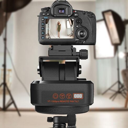 YT-1500pro جهاز التحكم عن بعد عموم إمالة الرأس 360 درجة رأس بانورامي دوار بمحرك للهواتف الذكية كاميرات DSLR in Kuwait