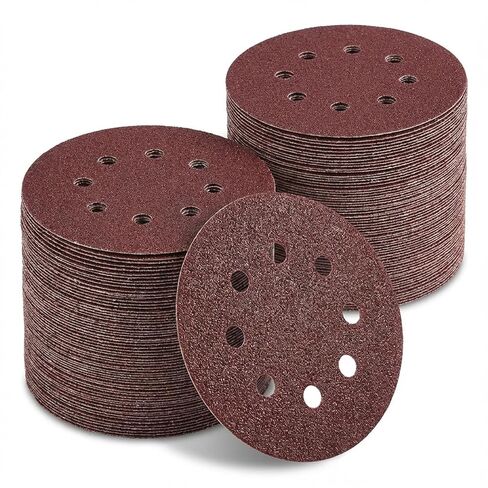 170 PCS 5 inch Sanding Discs,Circular Hook-and-Loop Fastener Sandpaper,Suitable for Any Sander Tool,Optional Specifications:40,60,80,120,180,220,320,400,600 in Saudi Arabia