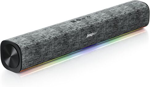 SOULION R100 Bluetooth Computer Speakers with Dynamic LED Light, USB Plug & Play PC Speakers with Switch Button, Clearly Sound Soundbar for Desktop Laptop Monitor(USB-C to USB Adapter Included) in Kuwait