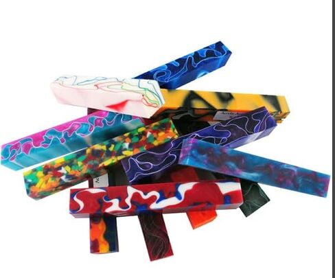 Pen Kit Mall AA Blanks - 10 فراغات أقلام أكريليك متنوعة لتشغيل القلم - ألوان وتصميمات متنوعة - .75 × .75 × 5 مُلصقة لسهولة إعادة الطلب in Saudi Arabia