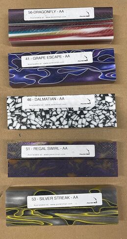 Pen Kit Mall AA Blanks - 10 فراغات أقلام أكريليك متنوعة لتشغيل القلم - ألوان وتصميمات متنوعة - .75 × .75 × 5 مُلصقة لسهولة إعادة الطلب in Saudi Arabia