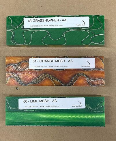 Pen Kit Mall AA Blanks - 10 فراغات أقلام أكريليك متنوعة لتشغيل القلم - ألوان وتصميمات متنوعة - .75 × .75 × 5 مُلصقة لسهولة إعادة الطلب in Saudi Arabia