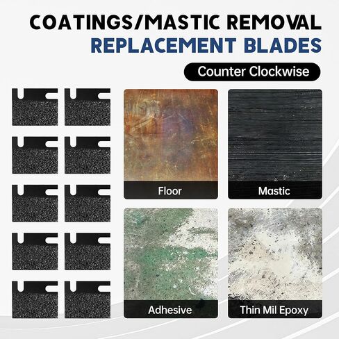 ZMSTBLD25R10 Professional Floor Paint Mastic Removal Blades,Coatings/Mastic Removal Replacement Blades 10-Pack 25 Grit Diamond Blade Counter Clockwise for For 16-inch and 19-inch DBM Removal Tools in Saudi Arabia