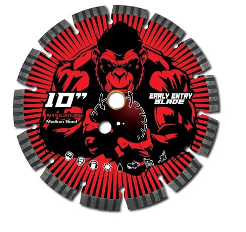 10" Early Entry Concrete Blade for Gorilla Concrete Tools - Red (Medium Hardness Materials) in Saudi Arabia