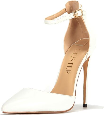 صنادل UP2STEP Fashion مدببة ومغلقة من الأمام بكعب وإبزيم وحزام للكاحل صنادل D'Orsay Stiletto للنساء in Kuwait