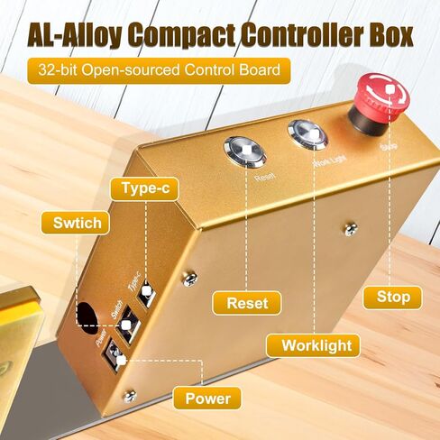 آلة التوجيه CNC ， CNC 4080 PRO ROUTER KIT GRBL مزدوجة المحور مع غطاء الغبار ، محرك مغزل 775 ، منطقة عمل XYZ مع قطع نحت الألومنيوم من الخشب (ذهبي ، 29 '× 25'x 13' ') in Kuwait