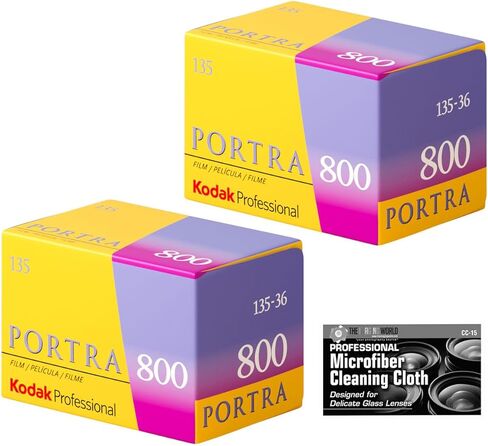 فيلم Kodak Professional Portra 800 لون سلبي (فيلم رول 35 مم، 36 تعريض) - عبوتان مع قطعة قماش للتنظيف in Saudi Arabia