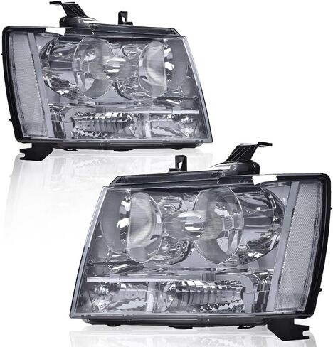 G-PLUS Headlights Assembly Compatible with Chevy Tahoe Subarban Avalanche 2007-2014 Pair Bumper Corner Headlamps Left & Right Clear Lens Black Housing Amber Reflector,faros delanteros in Saudi Arabia