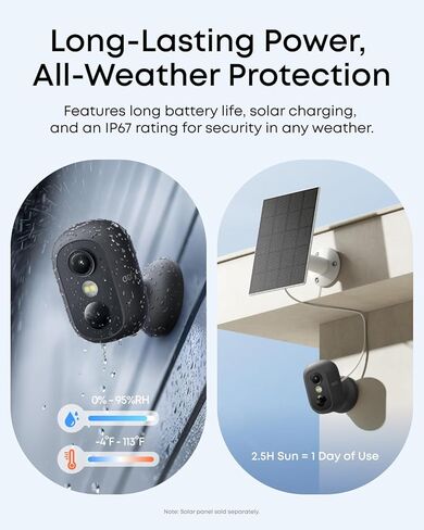 eufy Security eufyCam C35 2-Cam Kit, Wireless Security Indoor/Outdoor Camera, Magnetic Mount, Color Night Vision, Local Storage, No Monthly Fee, IP67, Facial Recognition, Solar Panel Compatible, Black in Kuwait