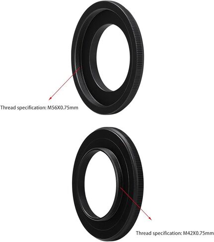 محول تلسكوب M56X0.75mm أنثى إلى M42X0.75mm T2 ذكر، سبائك ألومنيوم 5P9937K، خفيف الوزن وصغير الحجم، مثالي لتحويل خيوط التلسكوب in Saudi Arabia