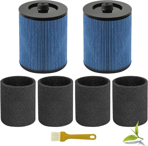 Universal 9 17907 Replacement Filter Fits Craftsman Shop Vacuum 5 Gal, 1992+ 6 Gallon& 1988+ 8,12,16,32 Gallon, Replaces Red Stripe Cartridge for Craftsman Wet Dry Vac with 2x Foam Sleeve in Kuwait