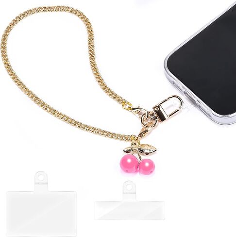 Phone Wrist Strap with Cherry Charms Cute Detachable Cell Phone Lanyard with 2 Tabs in Kuwait