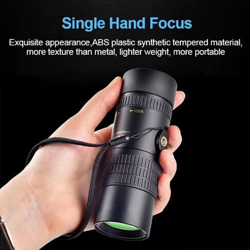 EKsma 10-300X40mm تلسكوب أحادي العين، مقاوم للماء للرؤية الليلية سوبر تليفوتوغرافي تكبير أحادي تلسكوب، تلسكوب محمول عالي الدقة مع مشبك هاتف وحامل ثلاثي القوائم لمشاهدة الطيور والتخييم والسفر in Kuwait