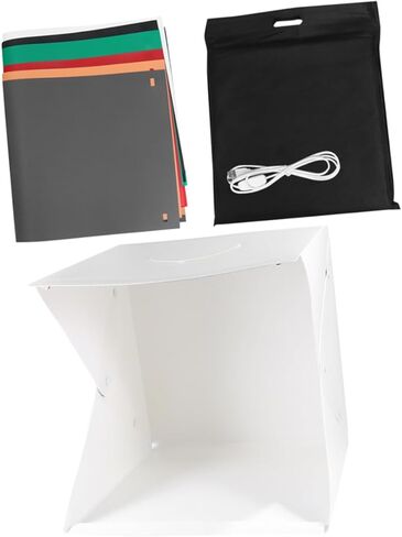 NOLITOY 40cm Mini Photography Light Box with Dual Adjustable LED Lights, Portable Folding Photo Tent Kit with 6 Colored Backdrops for Studio and Product Shooting in Saudi Arabia