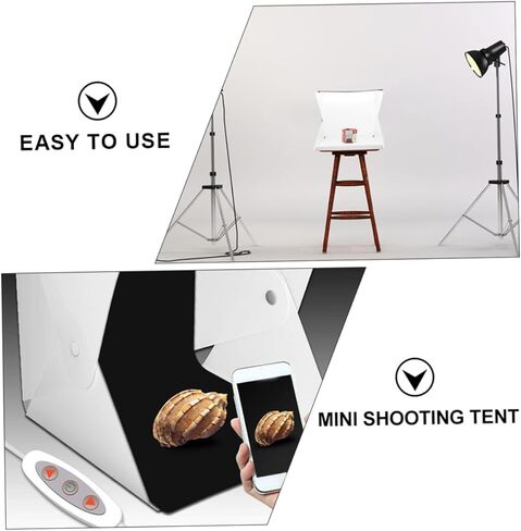 NOLITOY 40cm Mini Photography Light Box with Dual Adjustable LED Lights, Portable Folding Photo Tent Kit with 6 Colored Backdrops for Studio and Product Shooting in Saudi Arabia