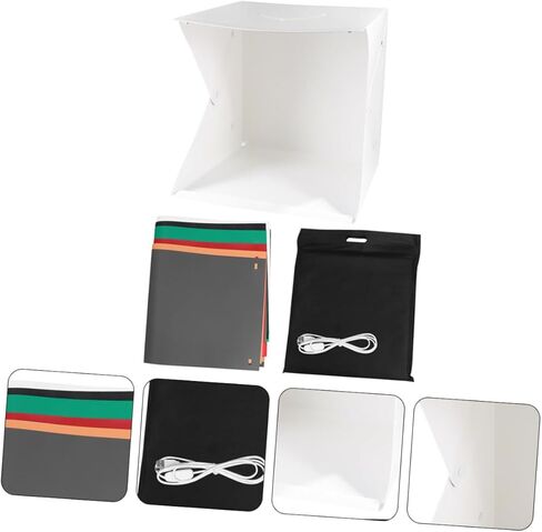 NOLITOY 40cm Mini Photography Light Box with Dual Adjustable LED Lights, Portable Folding Photo Tent Kit with 6 Colored Backdrops for Studio and Product Shooting in Saudi Arabia