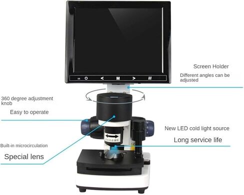 مجهر إلكتروني احترافي مزود بشاشة LCD مقاس 9 بوصات مجاهر أحادية مجسمة تكبير 800X مجاهر محمولة (8 بوصات) in Saudi Arabia