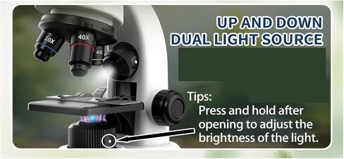 Microscope Kit for Kids Portable Monocular Microscopes 40X-1600X Magnification and Various Operating Tools Portable microscopes in Saudi Arabia